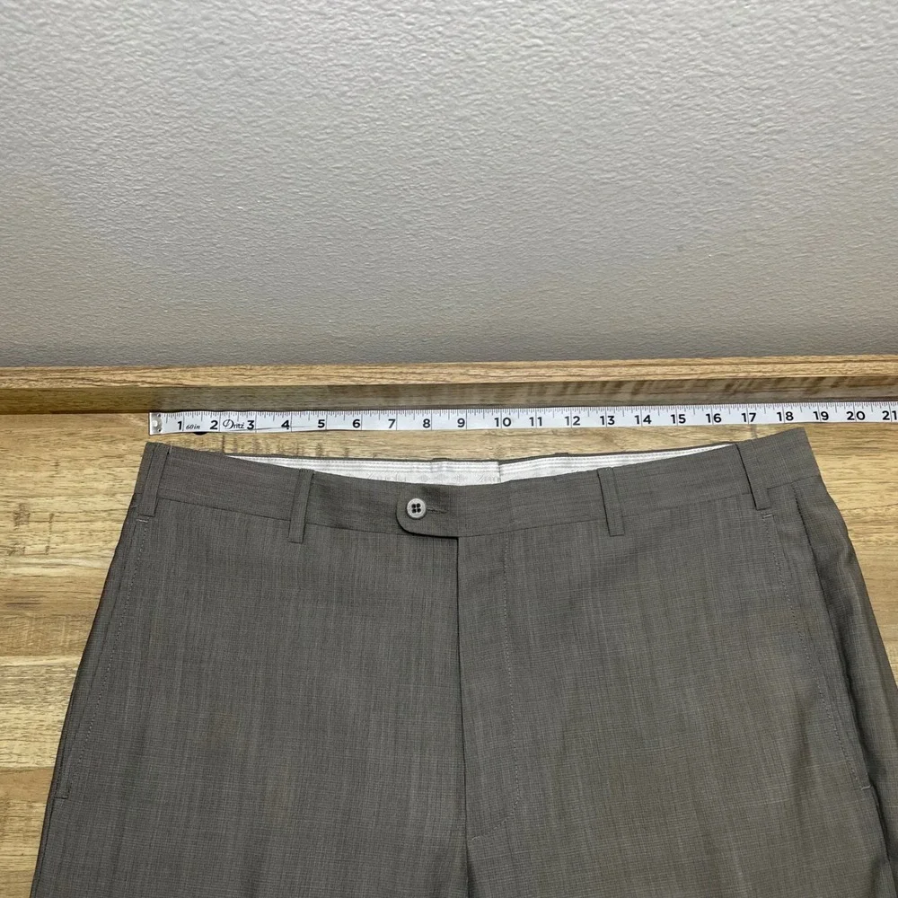 Zanella Todd Grey Wool Dress Pants Trousers Men's 38 Italy Flat Front 30.5 EUC